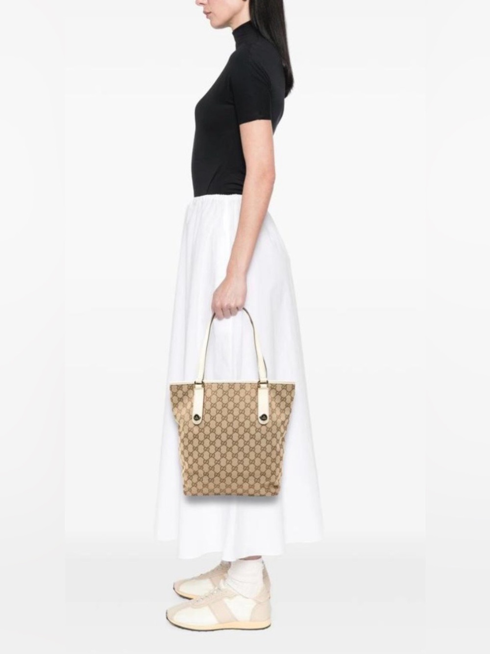 Authentic Gucci GG Canvas Charmy Tote & Mini Gucci Storybook